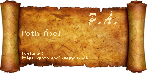 Poth Ábel névjegykártya